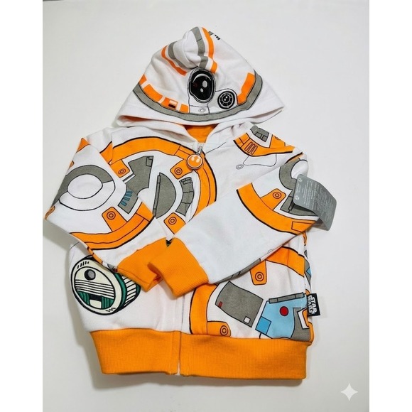 Disney Other - Disney Store Star Wars BB-8 D-O Droid Kids Sweatshirt Children Hoodie Zip Up NEW